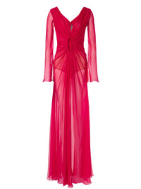 Robe longue en soie - Fucsia