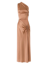 Robe à une épaule en satin - Pink