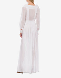 Robe longue chemisier en coton - White