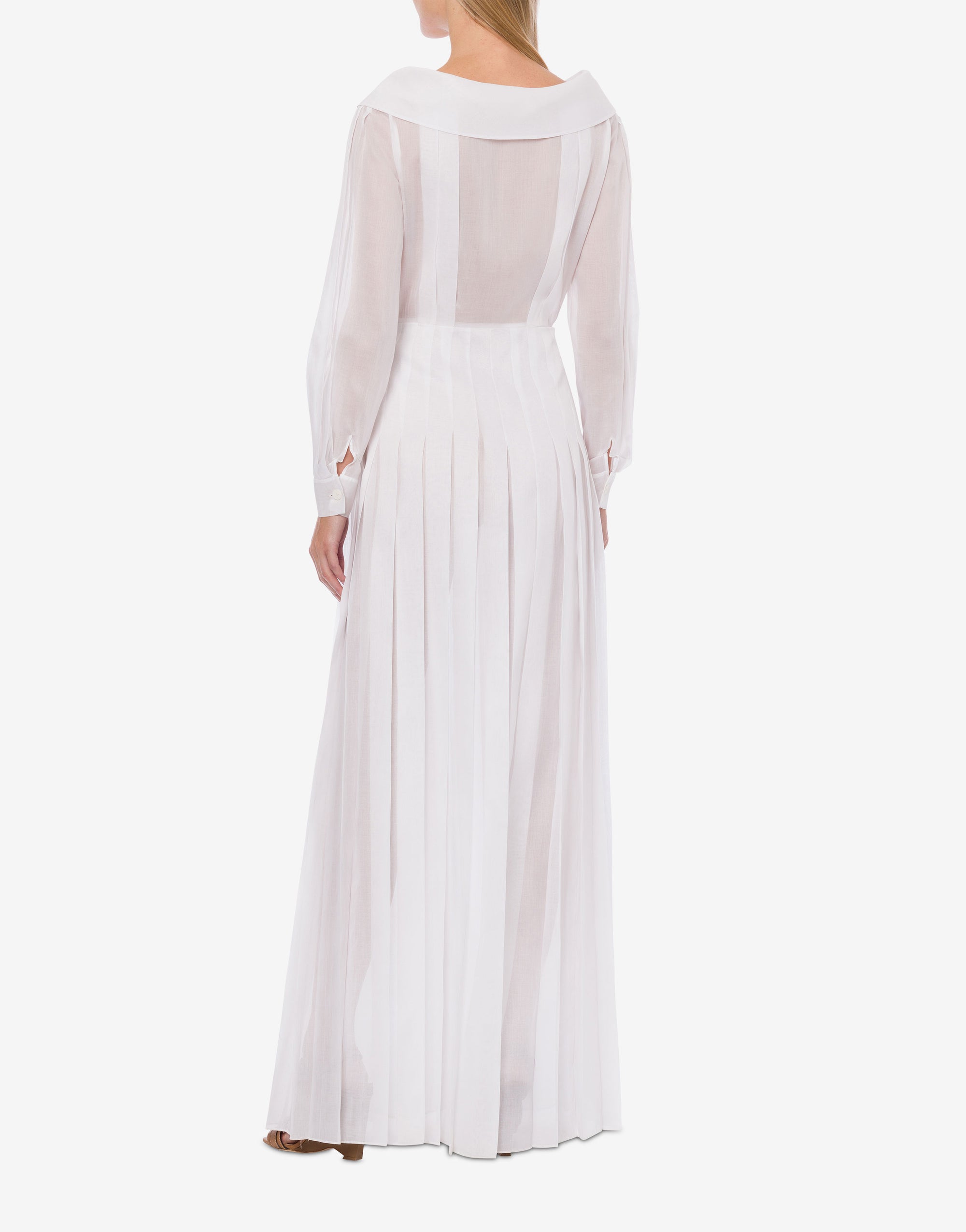 Robe longue chemisier en coton - White