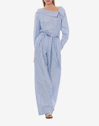 Combinaison rayée avec ceinture - Light Blue