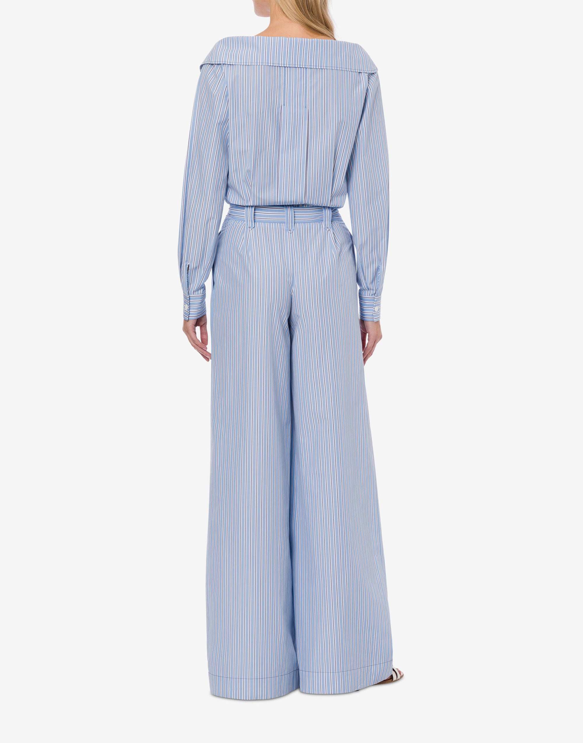 Combinaison rayée avec ceinture - Light Blue
