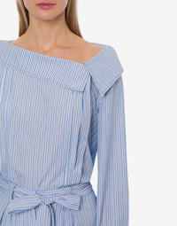 Combinaison rayée avec ceinture - Light Blue