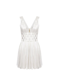 Robe courte à rubans brillants - White