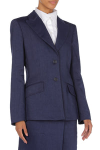 Veste en lin mélangé stretch - Blue