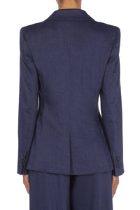 Veste en lin mélangé stretch - Blue