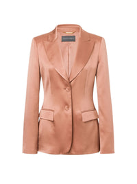 Veste à simple boutonnage en satin - Pink