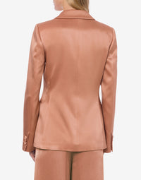 Veste à simple boutonnage en satin - Pink