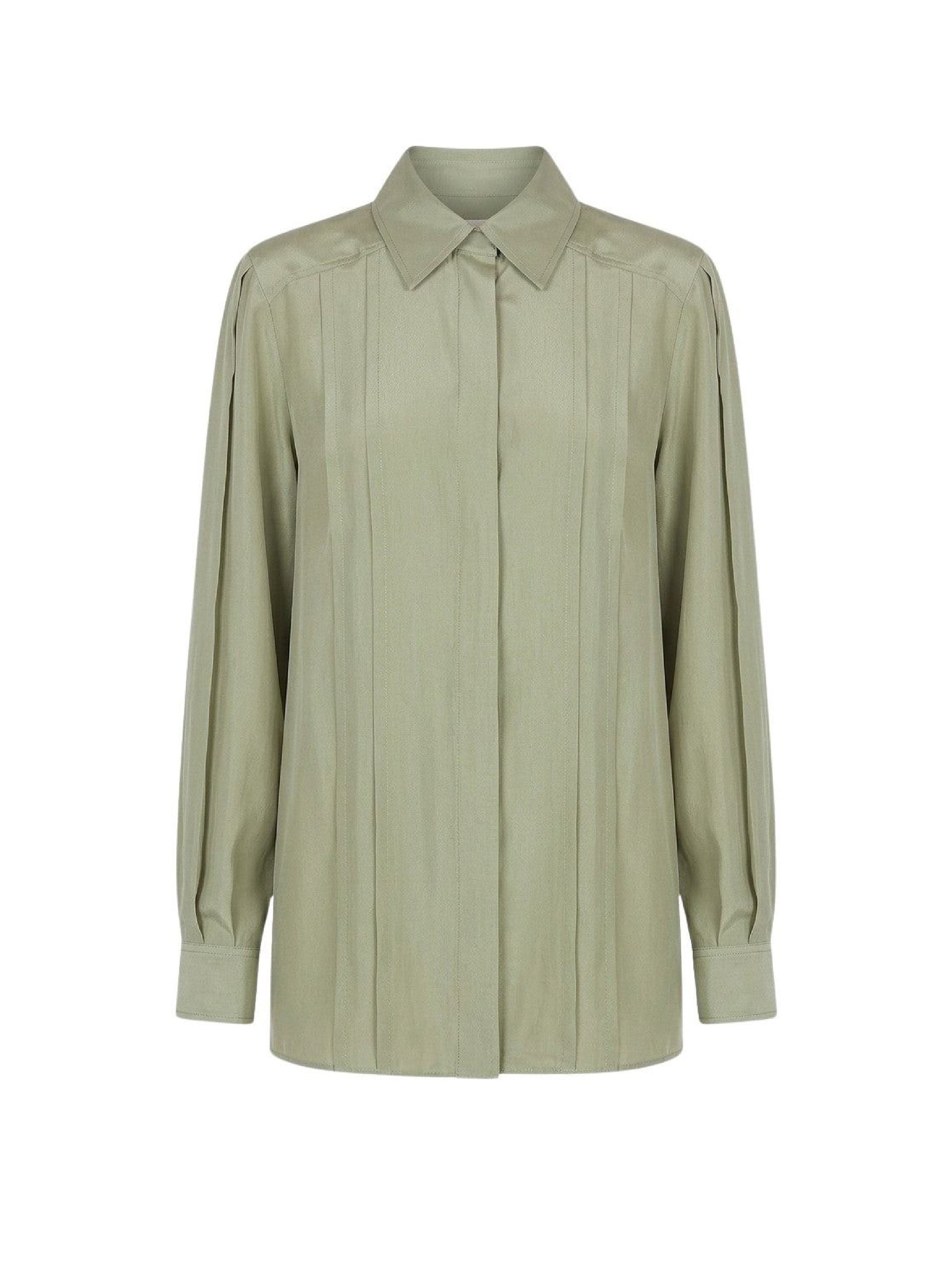 Chemise oversize en soie - Green