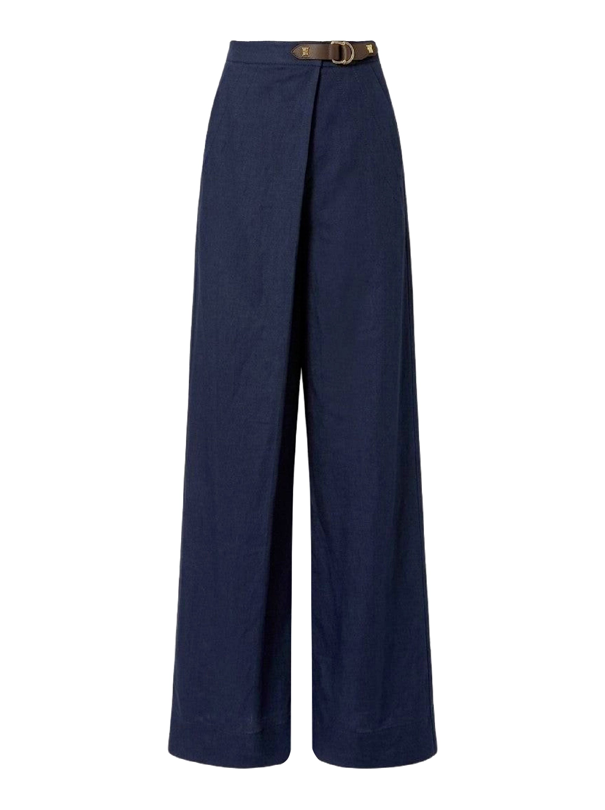 Pantalon stretch en lin mélangé - Blue