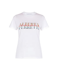 T-shirt en coton avec logo décoratif - White