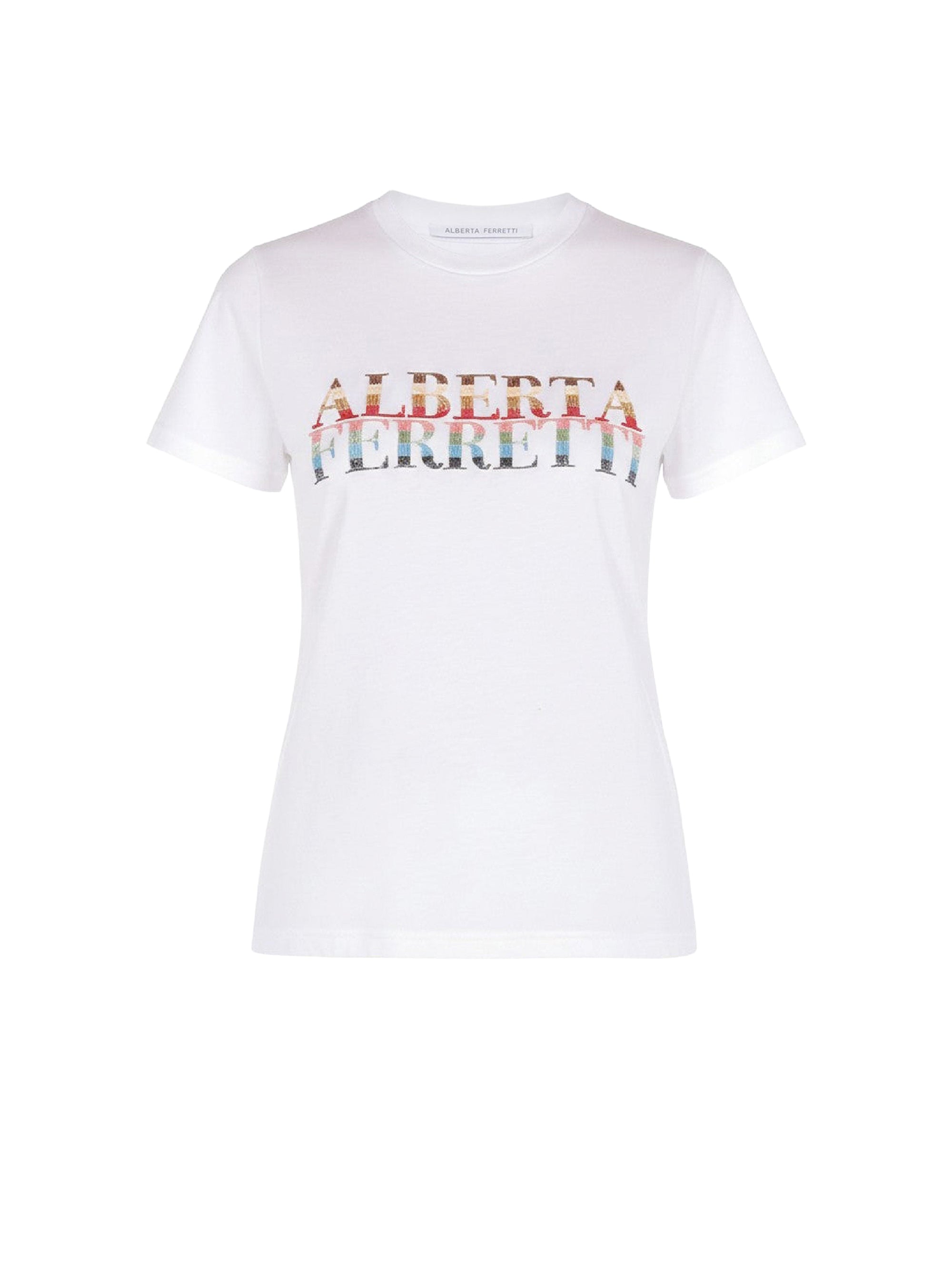 T-shirt en coton avec logo décoratif - White