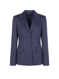 Veste en lin mélangé stretch - Blue