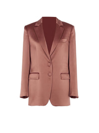 Blazer à coupe structurée en soie mélangé - Pink