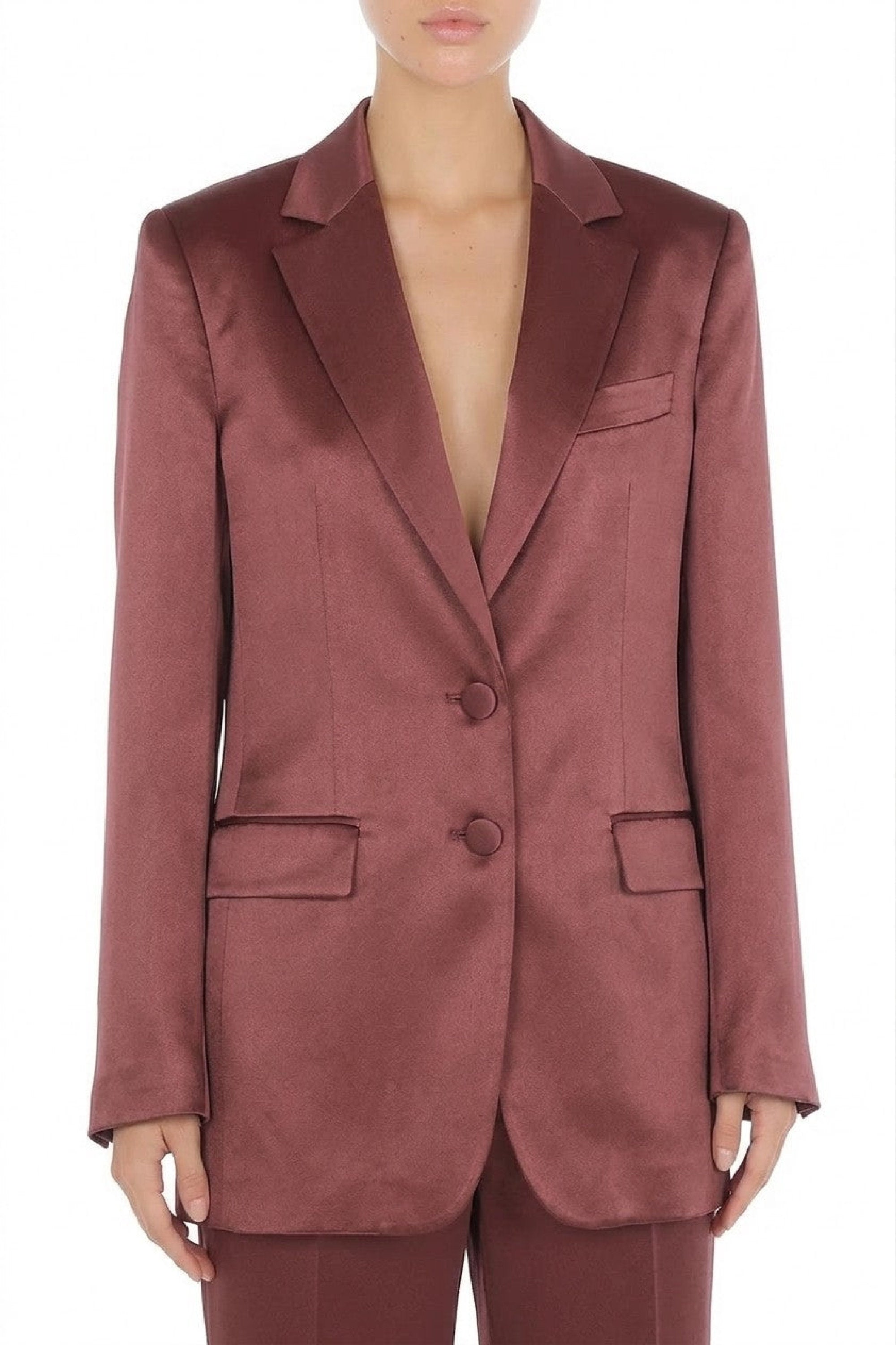 Blazer à coupe structurée en soie mélangé - Pink