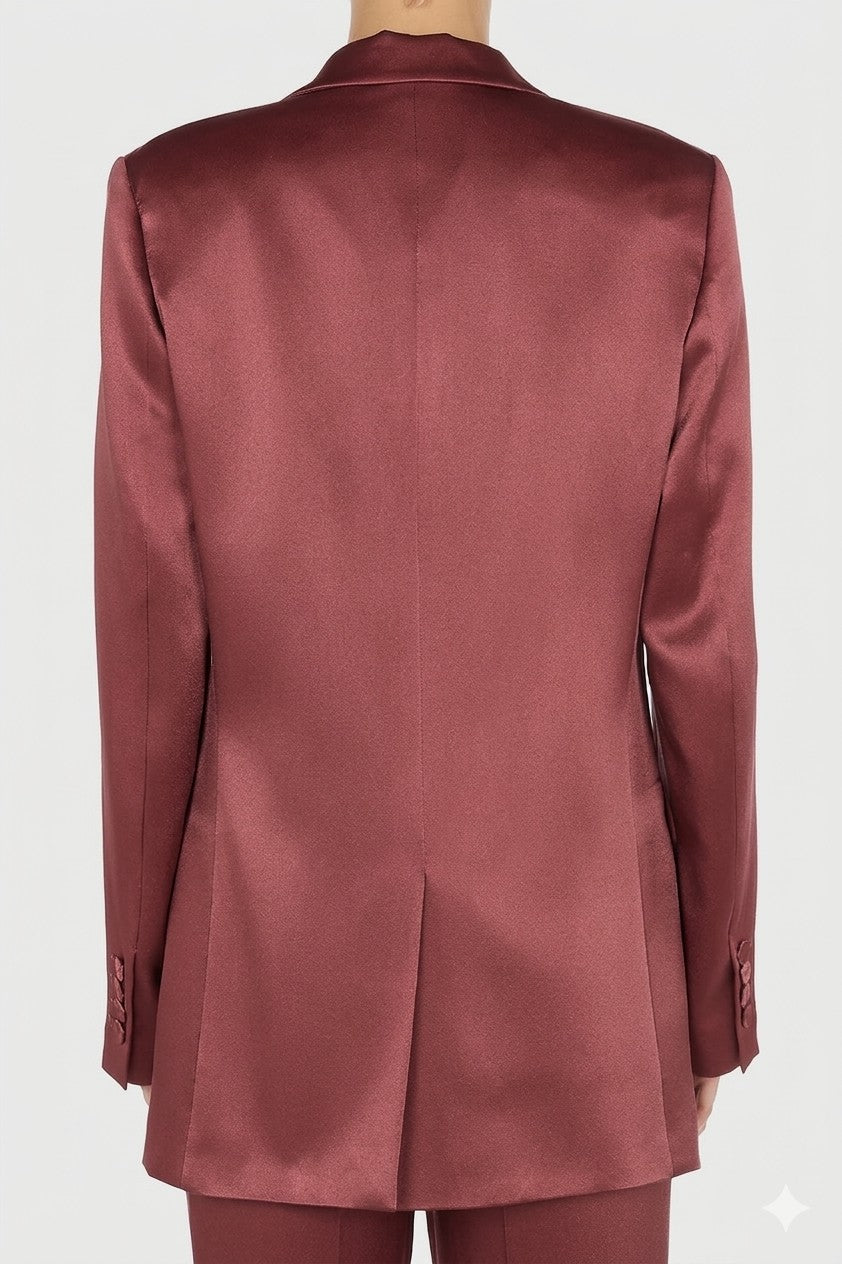Blazer à coupe structurée en soie mélangé - Pink