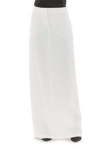 Jupe longue en satin - White