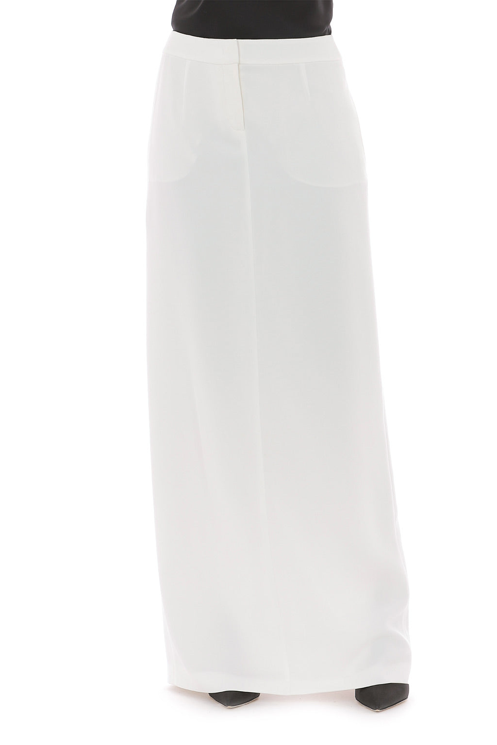 Jupe longue en satin - White
