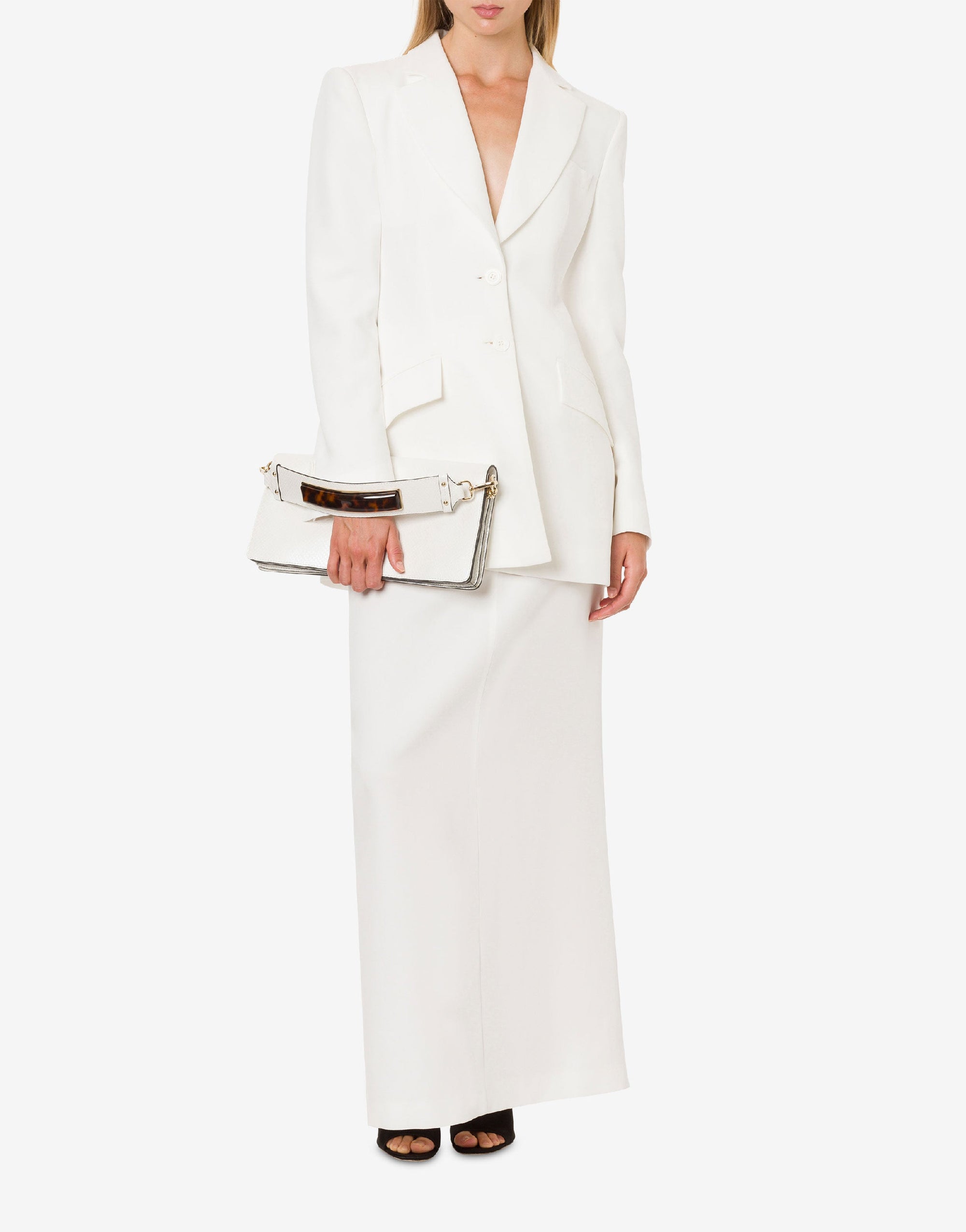 Jupe longue en satin - White
