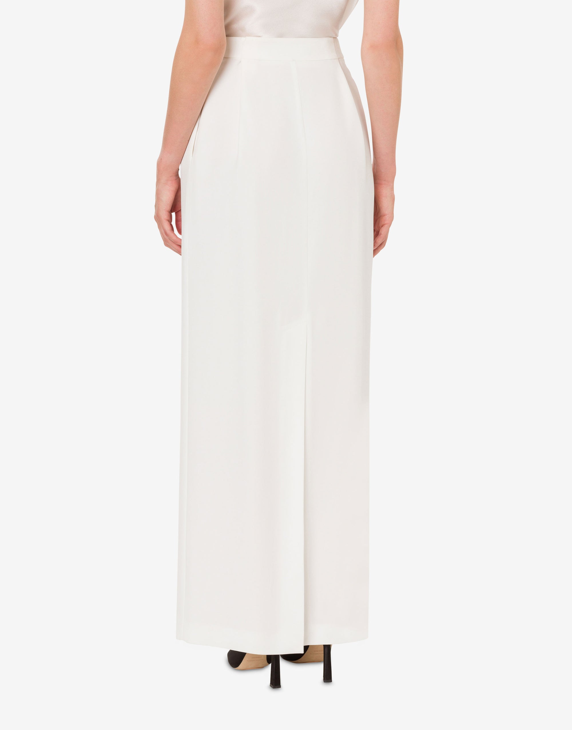 Jupe longue en satin - White