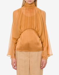 Chemisier en mousseline de soie - Brown & Yellow