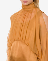 Chemisier en mousseline de soie - Brown & Yellow