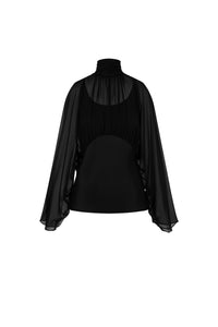 Chemisier en mousseline de soie - Black