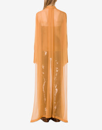 Chemise en mousseline de soie - Brown & Yellow