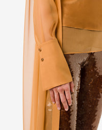 Chemise en mousseline de soie - Brown & Yellow