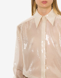 Chemise brodée de sequins - Ivory