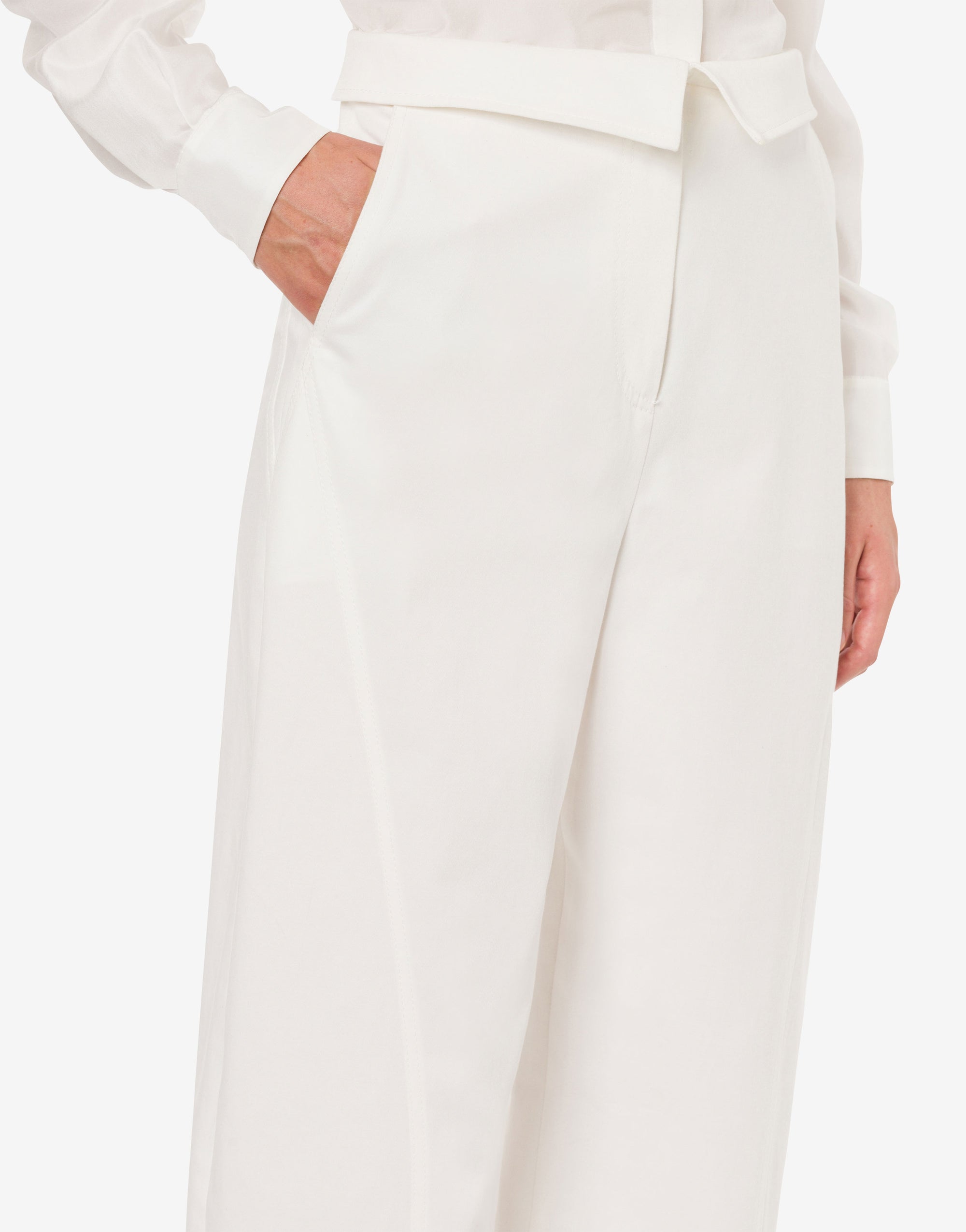 Pantalon en gabardine de coton - White
