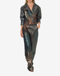 Pantalon en denim laminé et dégradé - Multicolor & Grey