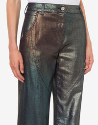 Pantalon en denim laminé et dégradé - Multicolor & Grey