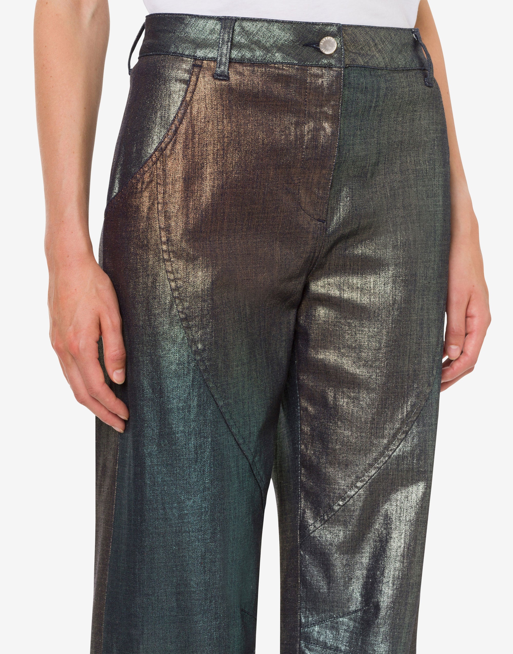 Pantalon en denim laminé et dégradé - Multicolor & Grey