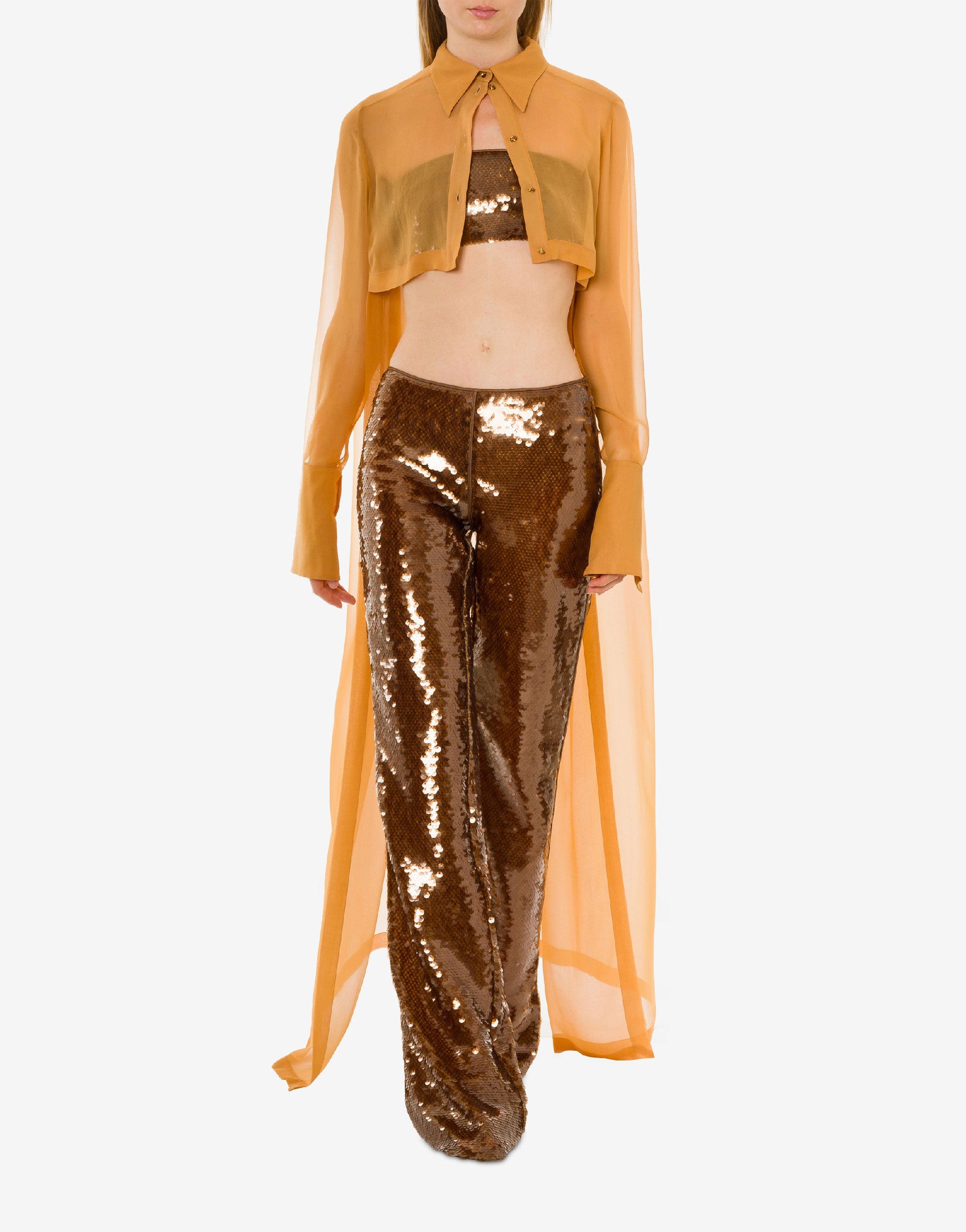 Pantalon évasé en sequins - Brown