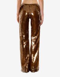 Pantalon évasé en sequins - Brown