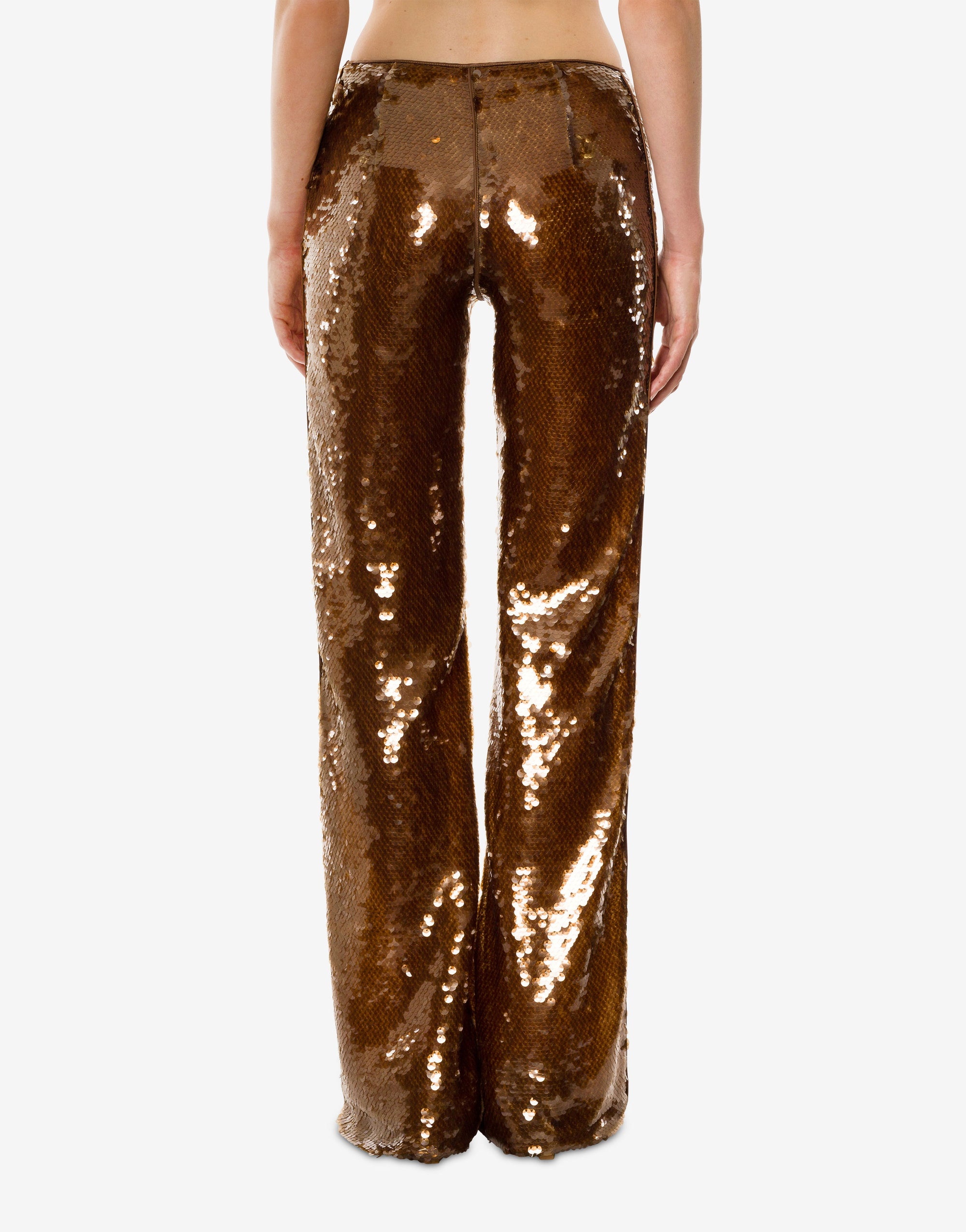 Pantalon évasé en sequins - Brown