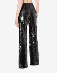 Pantalon évasé en sequins - Black