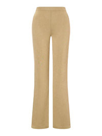 Pantalon flare en maille lamé - Beige