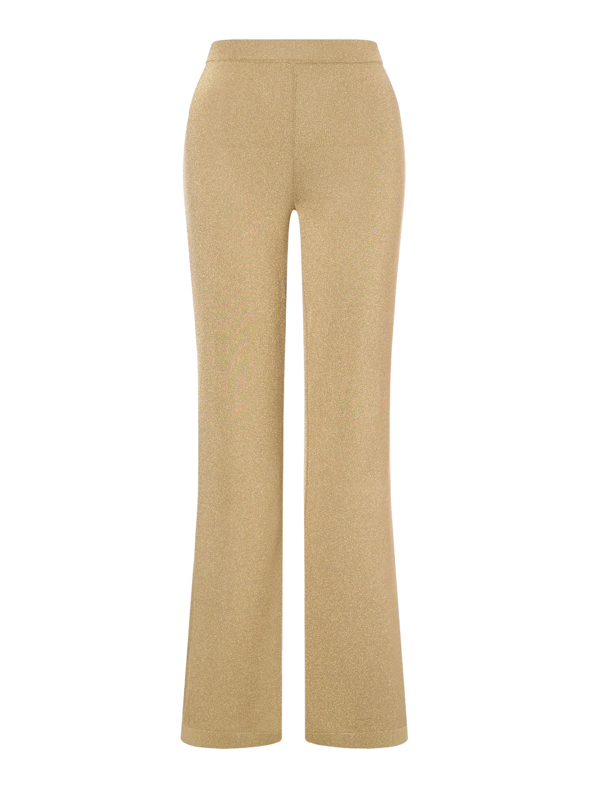 Pantalon flare en maille lamé - Beige