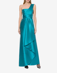 Robe longue épaules asymétriques - Blue