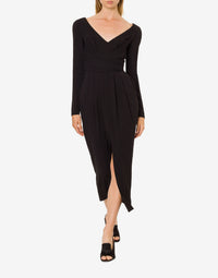 Robe midi à fente - Black