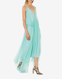 Chiffon midi dress - Light Blue