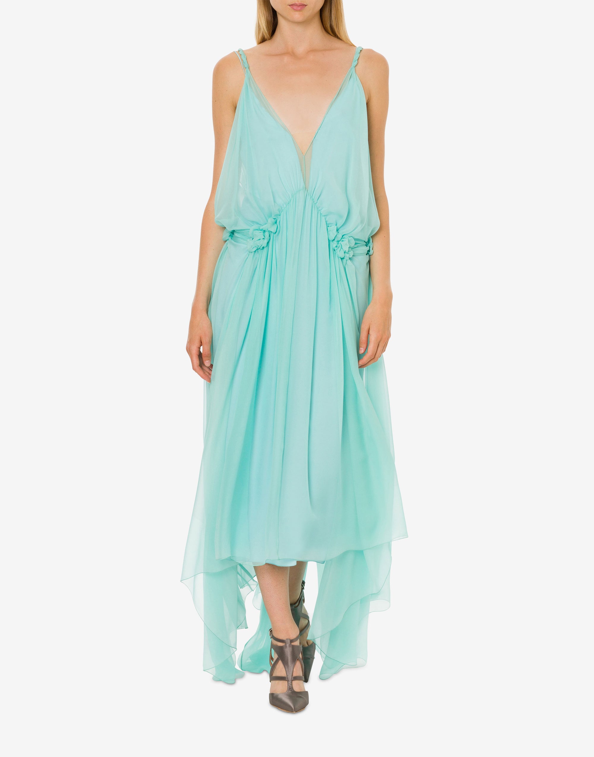 Chiffon midi dress - Light Blue