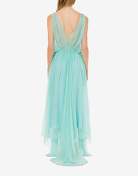 Chiffon midi dress - Light Blue
