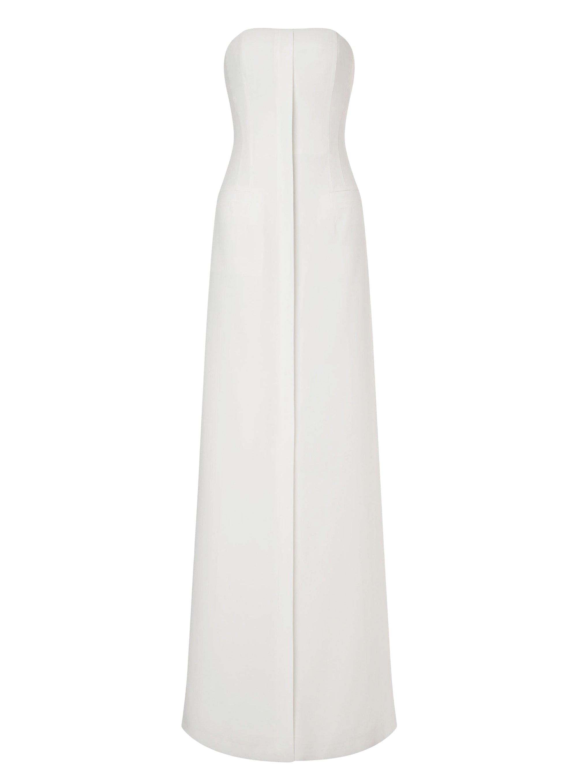 Robe longue bustier en satin - White