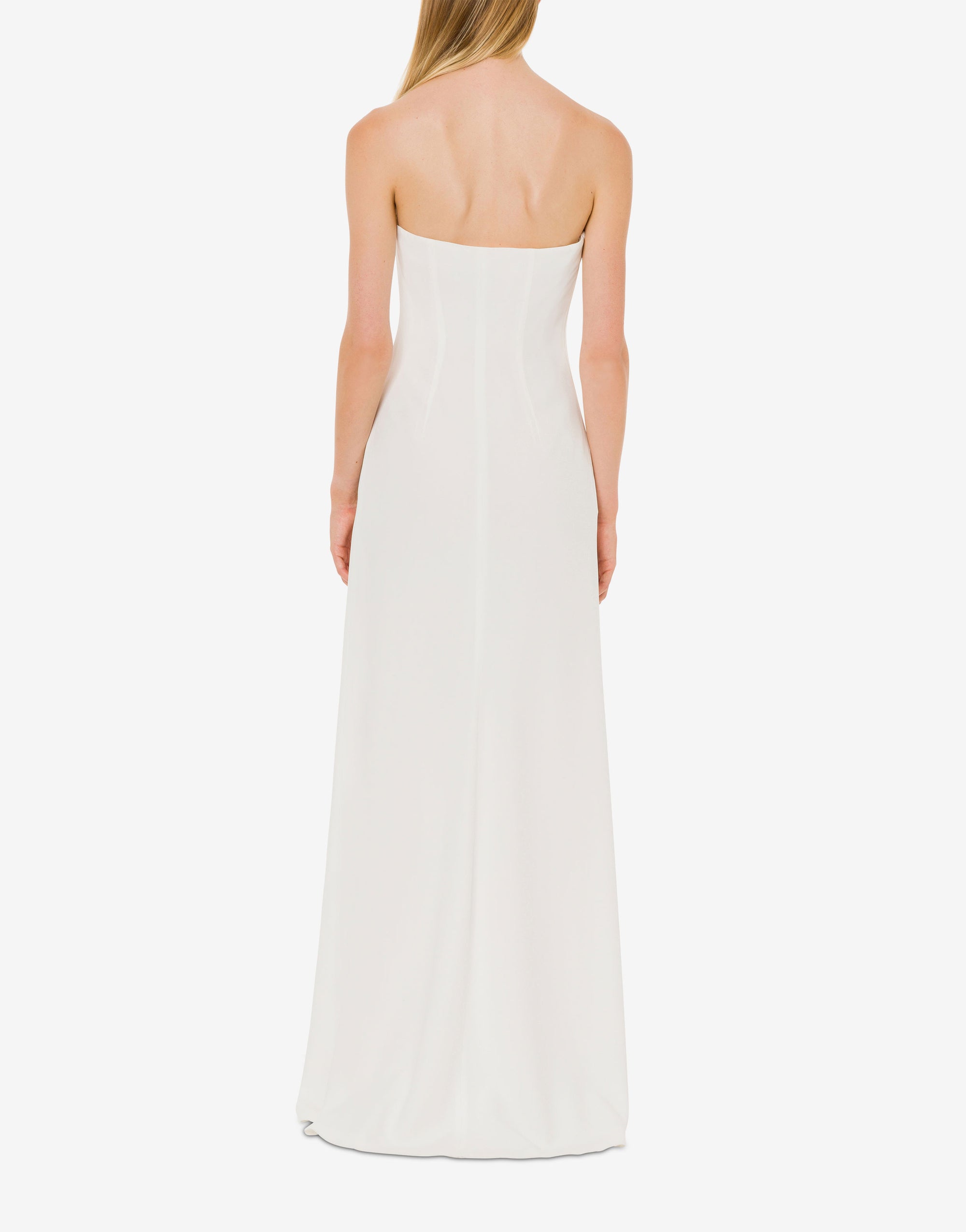 Robe longue bustier en satin - White