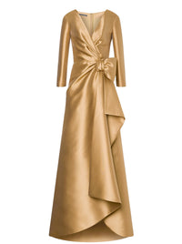 Robe longue à nœud - Beige