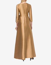 Robe longue à nœud - Beige