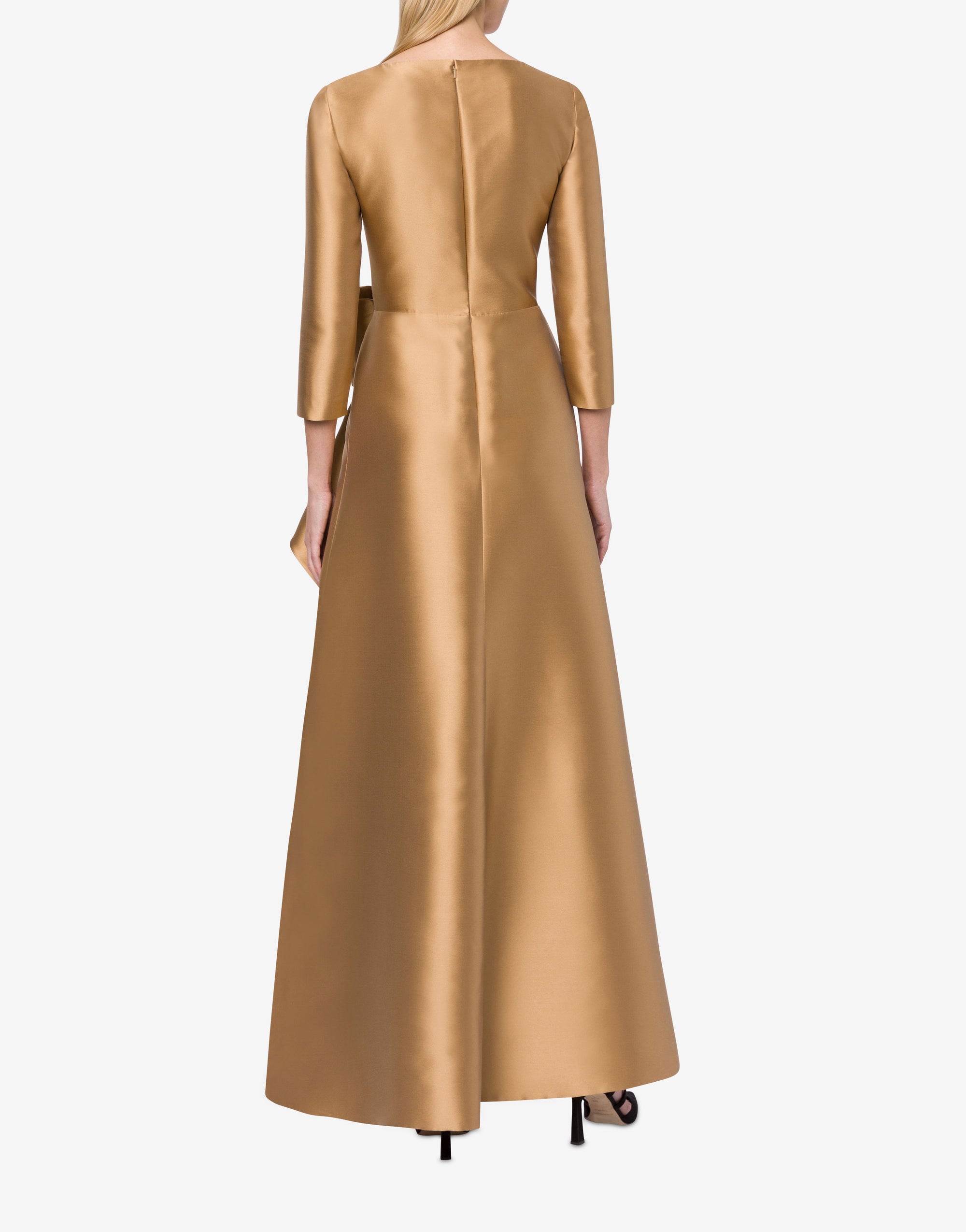 Robe longue à nœud - Beige